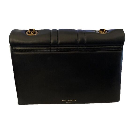 New Kurt Geiger London Black “KENSINGTON”Medium ” 10’ Quilted Leather Shoulder B - Picture 5 of 8